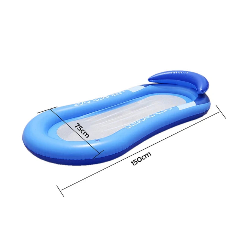 Inflatable Water Hammock Floating Bed Chair Air Mattress Swimming Pool Beach Sleeping Cushion Mesh for Children Adults