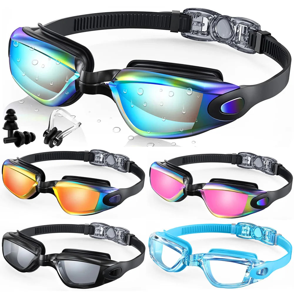 Swimming Goggles Professional Waterproof Swim Eyewear Glasses Anti-Fog 100% UV Protection