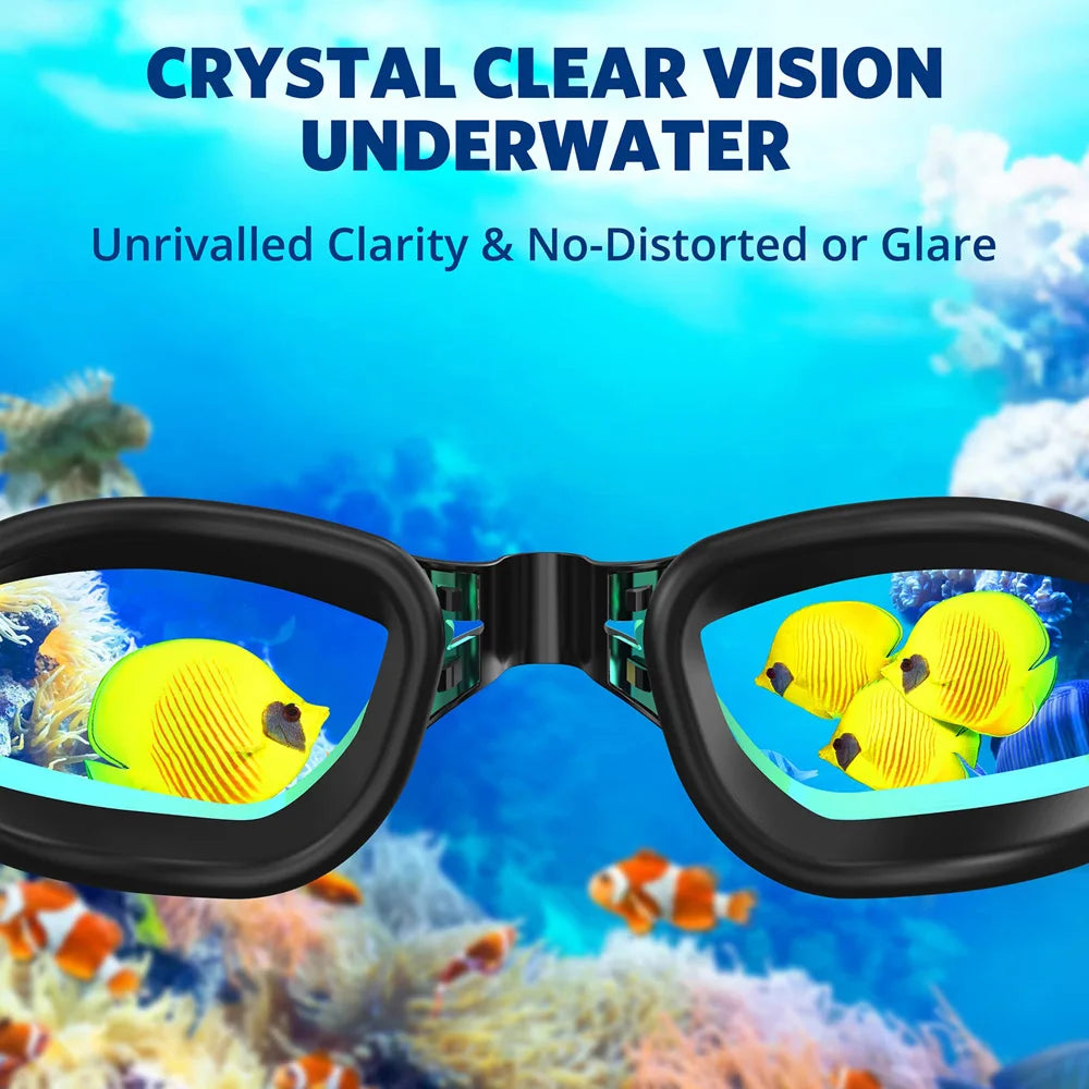 Swimming Goggles Professional Waterproof Swim Eyewear Glasses Anti-Fog 100% UV Protection