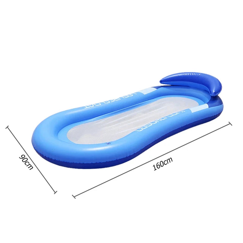 Inflatable Water Hammock Floating Bed Chair Air Mattress Swimming Pool Beach Sleeping Cushion Mesh for Children Adults