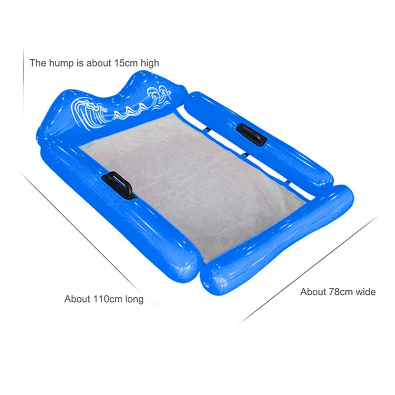 Inflatable Water Hammock Floating Bed Chair Air Mattress Swimming Pool Beach Sleeping Cushion Mesh for Children Adults